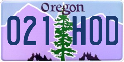 OR license plate 021HOD
