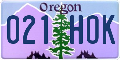 OR license plate 021HOK
