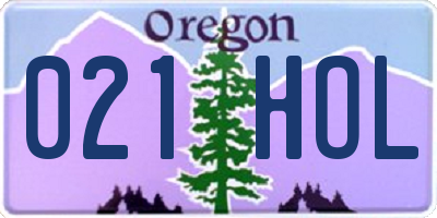 OR license plate 021HOL