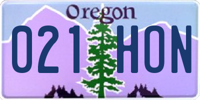 OR license plate 021HON