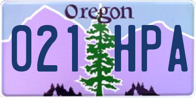 OR license plate 021HPA