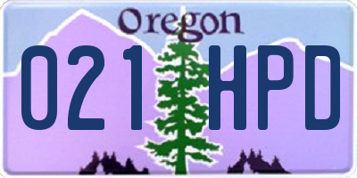 OR license plate 021HPD