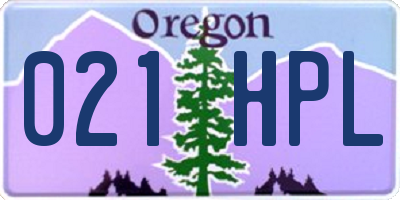 OR license plate 021HPL