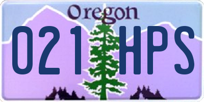 OR license plate 021HPS