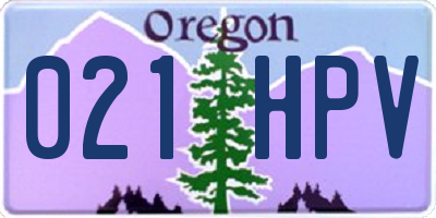 OR license plate 021HPV