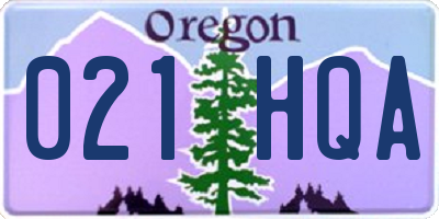 OR license plate 021HQA