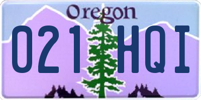 OR license plate 021HQI