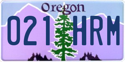 OR license plate 021HRM