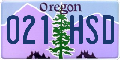 OR license plate 021HSD