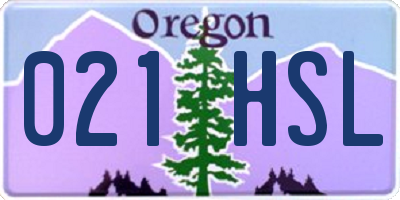 OR license plate 021HSL