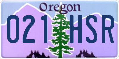 OR license plate 021HSR