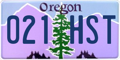 OR license plate 021HST