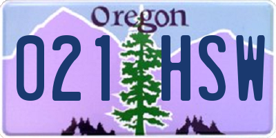 OR license plate 021HSW