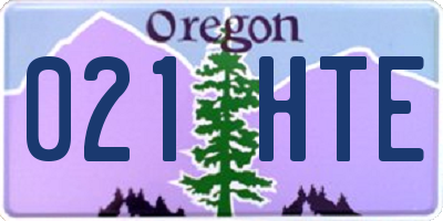 OR license plate 021HTE