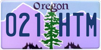 OR license plate 021HTM