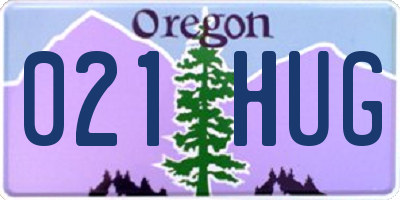 OR license plate 021HUG