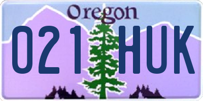 OR license plate 021HUK