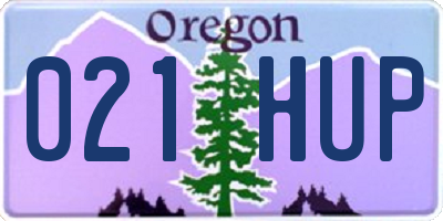 OR license plate 021HUP