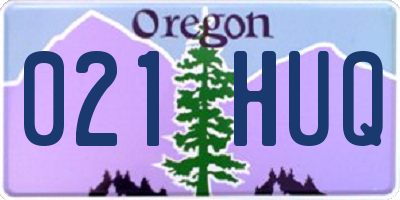 OR license plate 021HUQ
