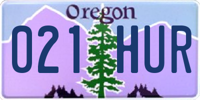 OR license plate 021HUR