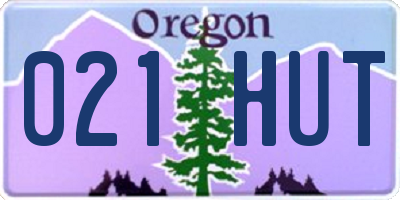OR license plate 021HUT