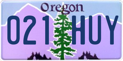 OR license plate 021HUY