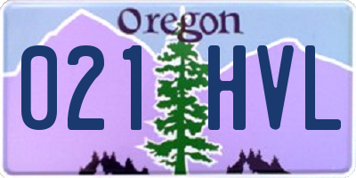 OR license plate 021HVL