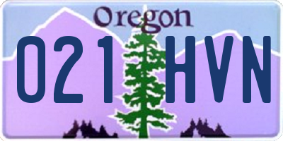 OR license plate 021HVN