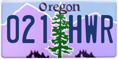 OR license plate 021HWR