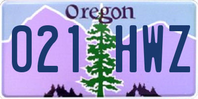 OR license plate 021HWZ