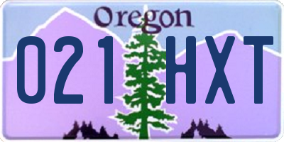 OR license plate 021HXT