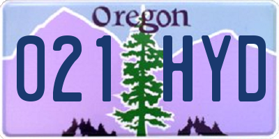 OR license plate 021HYD
