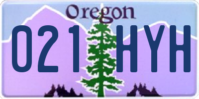 OR license plate 021HYH