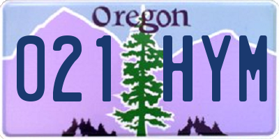 OR license plate 021HYM