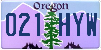 OR license plate 021HYW