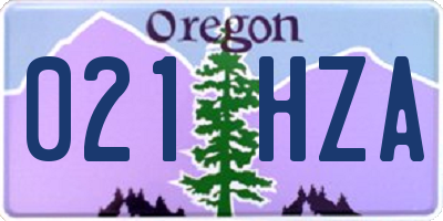 OR license plate 021HZA