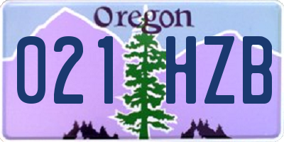 OR license plate 021HZB