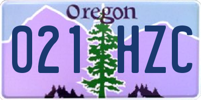 OR license plate 021HZC