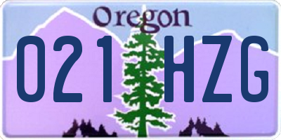OR license plate 021HZG