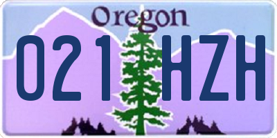 OR license plate 021HZH