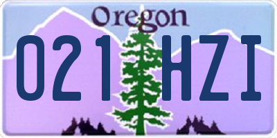 OR license plate 021HZI