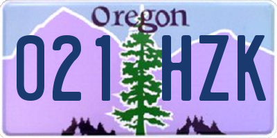 OR license plate 021HZK