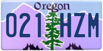 OR license plate 021HZM