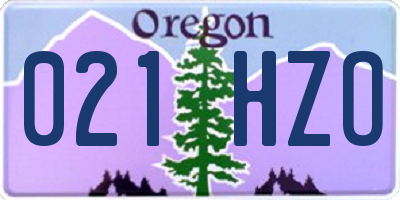 OR license plate 021HZO