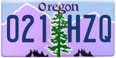 OR license plate 021HZQ