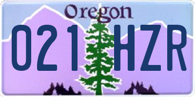 OR license plate 021HZR