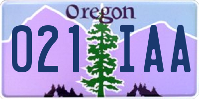 OR license plate 021IAA