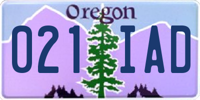 OR license plate 021IAD