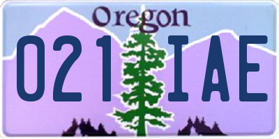 OR license plate 021IAE