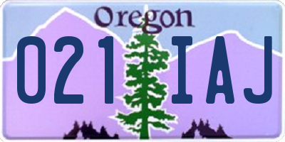 OR license plate 021IAJ